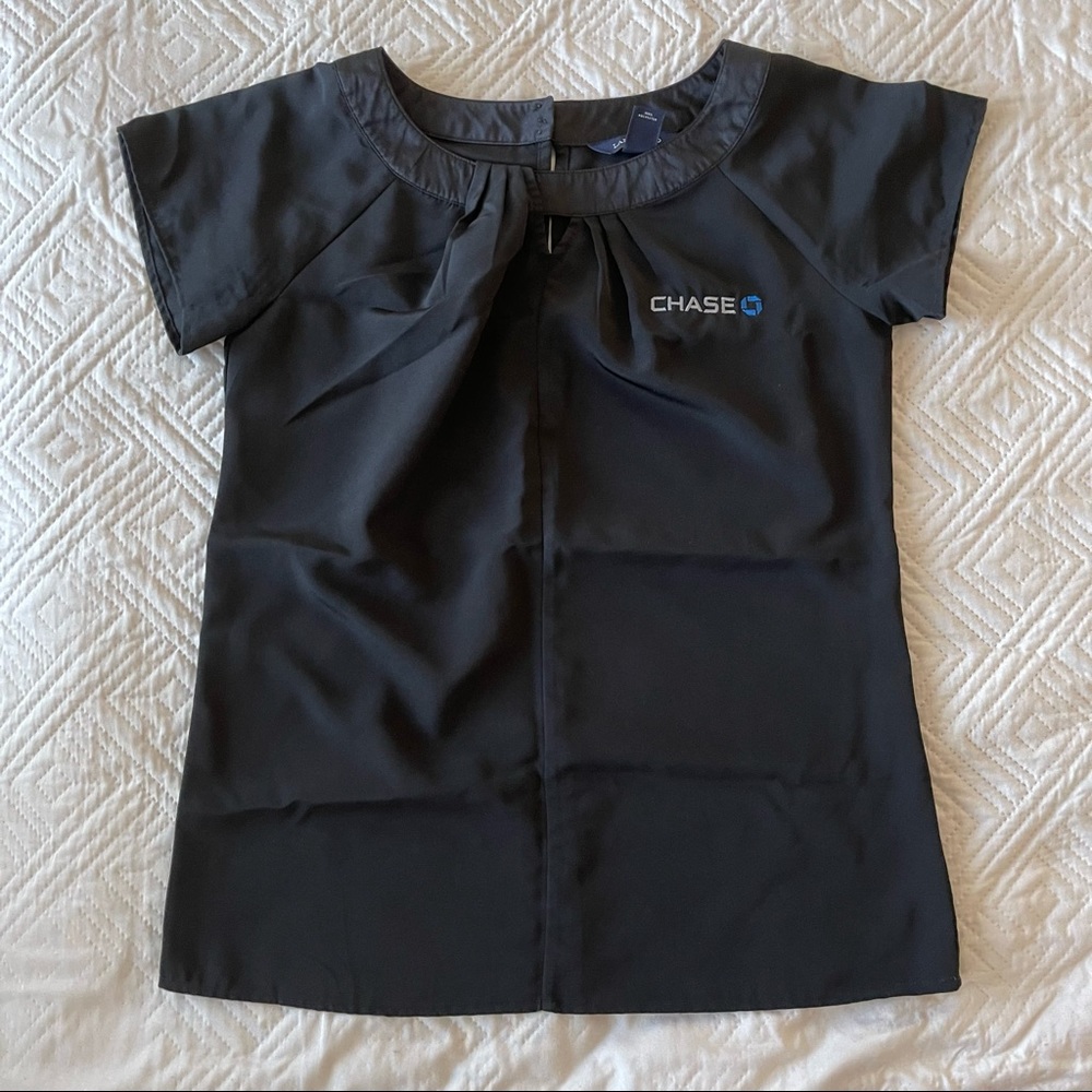 Lands End Chase Bank black blouse. Size 00